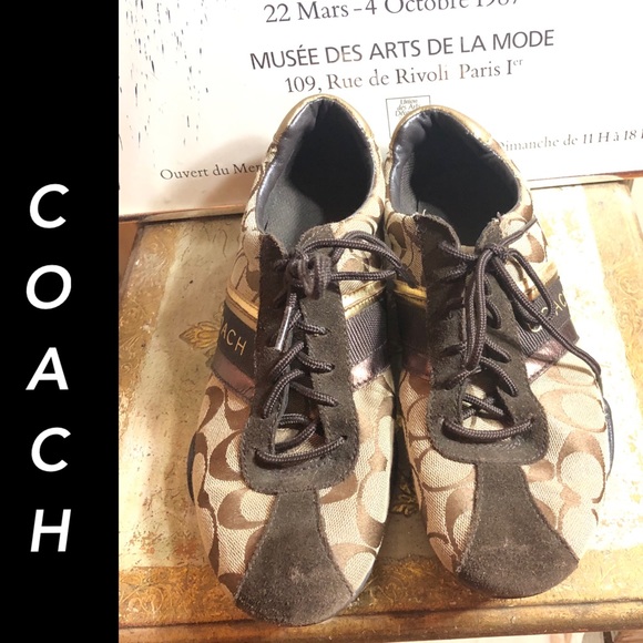 SZ 8 M-COACH BROWN/TAN LOGO SNEAKERS “JAYME” - Picture 13 of 13